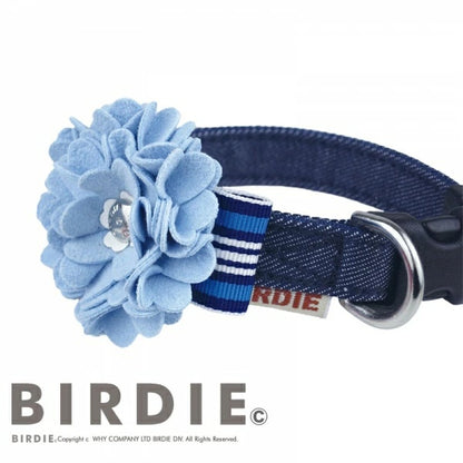 バーディ BIRDIE ロゼットデニムカラー(SS)【小型犬・犬用 ペット 首輪 カラー セレブ】