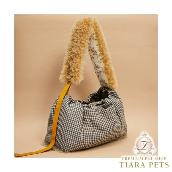 ルイスドッグ louisdog Heritage Check Fur Sling Bag【小型犬 犬用 キャリーバッグ スリングバッグ カバン セレブ】