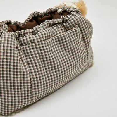 ルイスドッグ louisdog Heritage Check Fur Sling Bag【小型犬 犬用 キャリーバッグ スリングバッグ カバン セレブ】