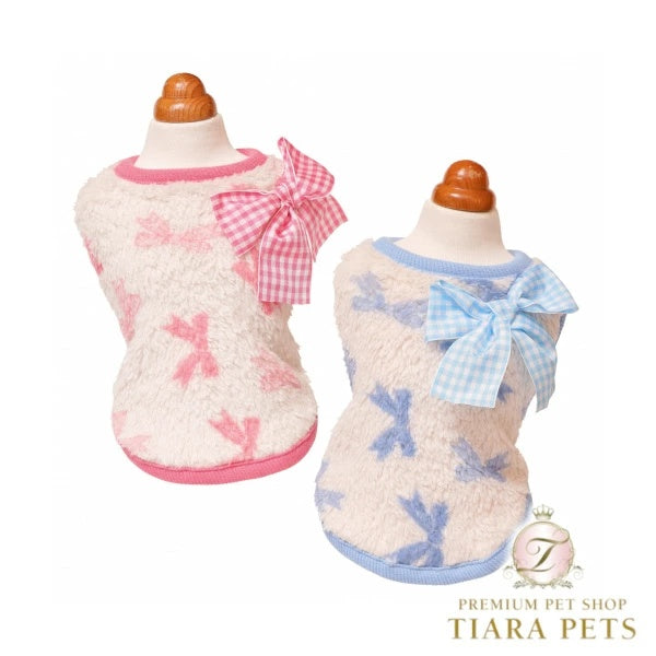 ゴッドピヴァ GODPIVA★ご予約★テラボアふわもこルームタンク （リボン柄）【小型犬 犬服 トップス タンクトップ セレブ】