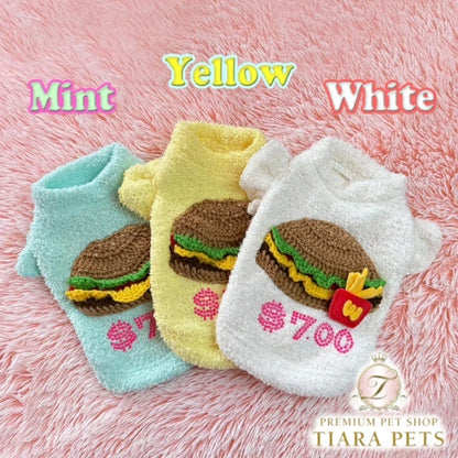 J&Kアニマルズ J&K animals☆予約受付中☆ハンバーガーセーター【小型犬 犬服 トップス セーター ニット】