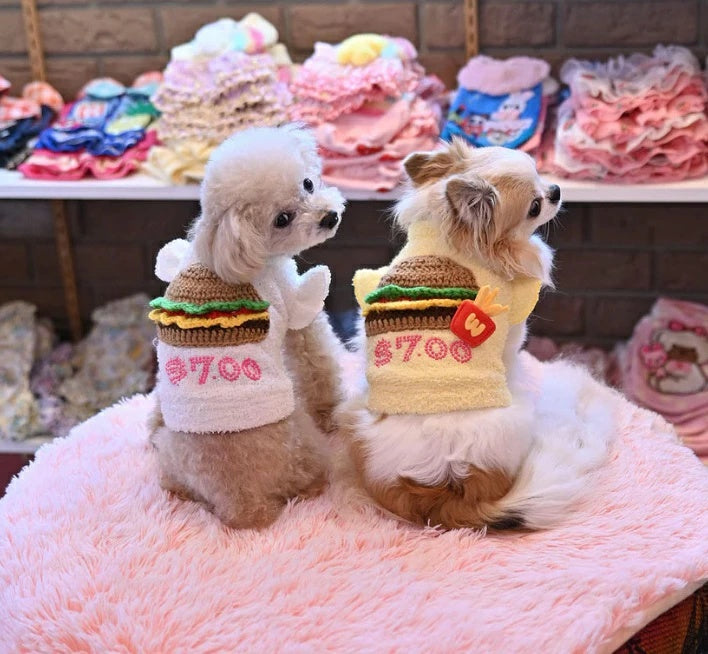 J&Kアニマルズ J&K animals☆予約受付中☆ハンバーガーセーター【小型犬 犬服 トップス セーター ニット】