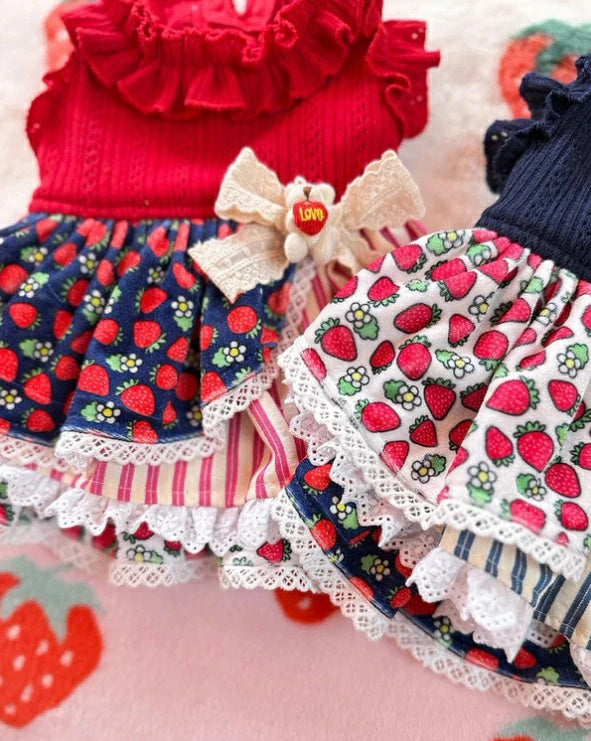 J&Kアニマルズ J&K animals☆予約受付中☆ストライプいちごOP【小型犬 犬服 ワンピース スカート ドレス】