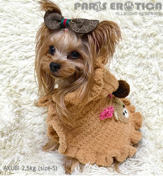 パリエロ PARIERO  ニットフリルポンチョ [受注予約]【小型犬 犬服 ポンチョ トップス アウター セレブ】