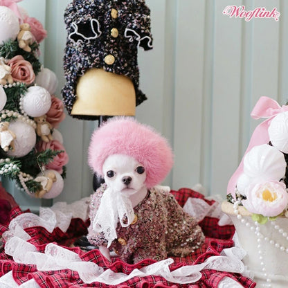 ウーフリンク WOOFLINK LUXE FUR BERET 2【小型犬 犬用 ヘアアクセサリー ベレー帽 帽子 セレブ】