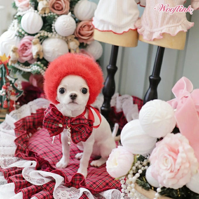 ウーフリンク WOOFLINK LUXE FUR BERET 2【小型犬 犬用 ヘアアクセサリー ベレー帽 帽子 セレブ】