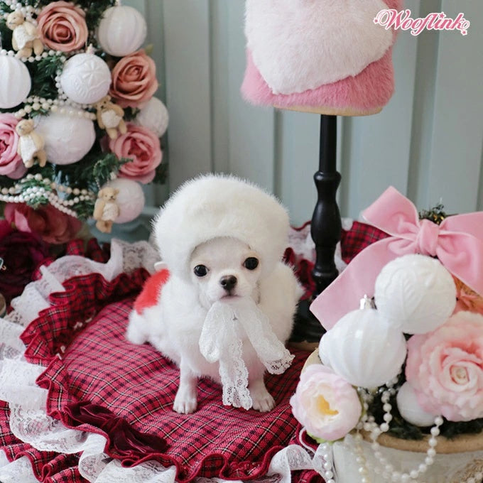 ウーフリンク WOOFLINK LUXE FUR BERET 2【小型犬 犬用 ヘアアクセサリー ベレー帽 帽子 セレブ】