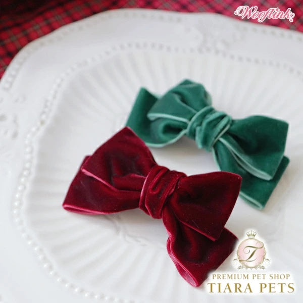 ウーフリンク WOOFLINK JOY VELVET HAIRBOW【小型犬 犬用 ヘアアクセサリー バレッタ セレブ】