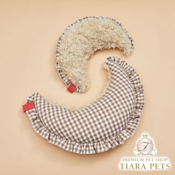 ルイスドッグ louisdog Mocha Check Moon Pillow【小型犬 犬用 枕 クッション セレブ】