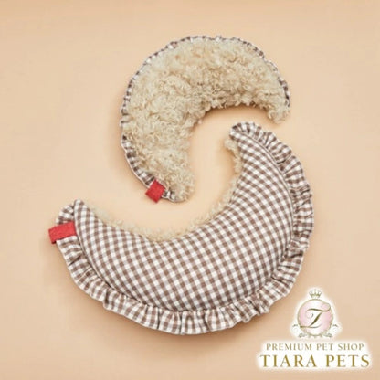 ルイスドッグ louisdog Mocha Check Moon Pillow【小型犬 犬用 枕 クッション セレブ】