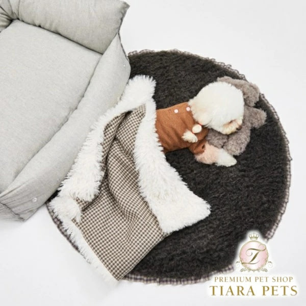 ルイスドッグ louisdog Charcoal Gingham Rug【小型犬 犬用 ラグ マット インテリア セレブ】