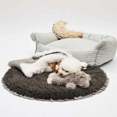 ルイスドッグ louisdog Charcoal Gingham Rug【小型犬 犬用 ラグ マット インテリア セレブ】