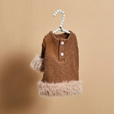 ルイスドッグ louisdog Mocha Mousse Button Up【小型犬 犬服 トップス ハイネック セレブ】