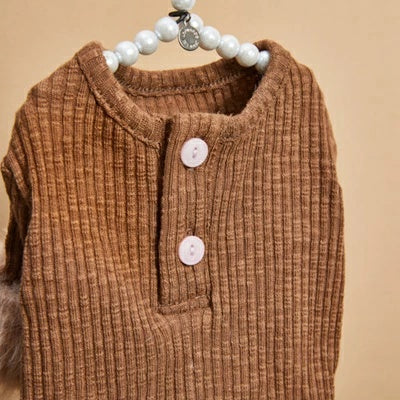 ルイスドッグ louisdog Mocha Mousse Button Up【小型犬 犬服 トップス ハイネック セレブ】