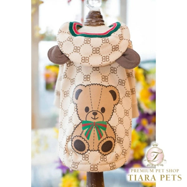 ブルブブ BUL BU-BU モノグラム くまちゃん前あきP/K【小型犬 犬服 トップス アウター パーカー フード セレブ】
