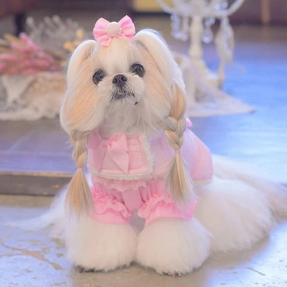 きゃんナナ CanNana ぽんぽんバレッタリボン LB-325【小型犬 アクセサリー バレッタ ヘアーアクセサリー】
