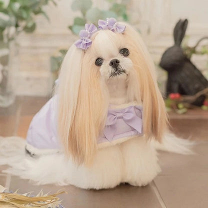 きゃんナナ CanNana ぽんぽんバレッタリボン LB-325【小型犬 アクセサリー バレッタ ヘアーアクセサリー】