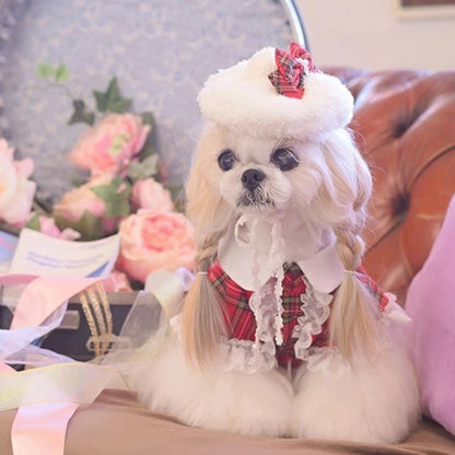 きゃんナナ CanNana ふわもこベレー帽 LH-015【小型犬 ヘアアクセサリー 帽子 ベレー】