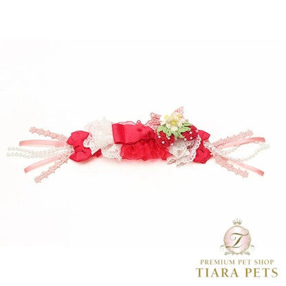 きゃんナナ CanNana いちごデコレーションヘッドドレス HD-032 ☆11月末入荷予定☆【小型犬 ヘッドドレス ヘアーアクセサリー】