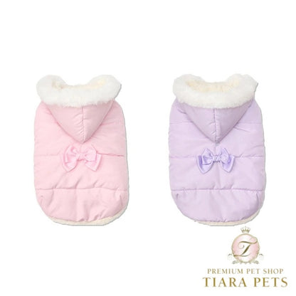 きゃんナナ CanNana リボン付き中綿マント 1174【小型犬 犬服 アウター コート マント ケープ】