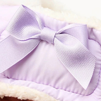 きゃんナナ CanNana リボン付き中綿マント 1174【小型犬 犬服 アウター コート マント ケープ】