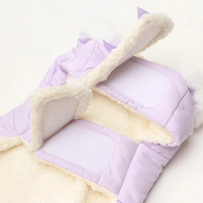 きゃんナナ CanNana リボン付き中綿マント 1174【小型犬 犬服 アウター コート マント ケープ】