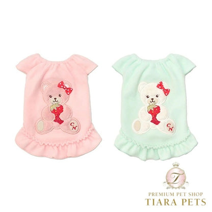 きゃんナナ CanNana くまいちごフリースワンピース 1171【小型犬 犬服 ワンピース ドレス スカート】