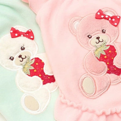 きゃんナナ CanNana くまいちごフリースワンピース 1171【小型犬 犬服 ワンピース ドレス スカート】