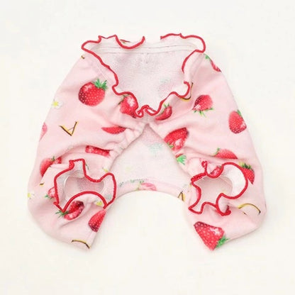 きゃんナナ CanNana かぶってはける いちごパンツ 1170【小型犬 犬服 ボドムス パンツ ズボン】