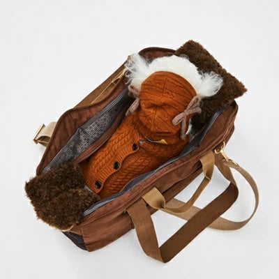 ルイスドッグ louisdog Espresso Suede SWAG Bag【小型犬 犬用 キャリーバッグ カバン バック セレブ】