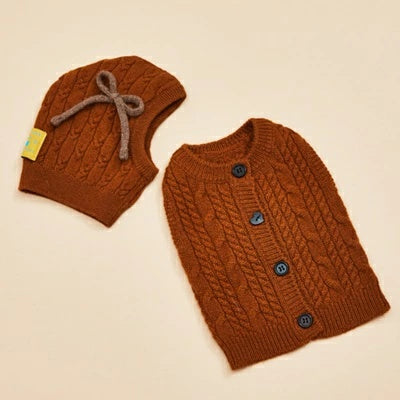 ルイスドッグ louisdog Mocha Mousse Cashmere Balaclava【小型犬 犬用 帽子 被り物 防寒 防風 セレブ】
