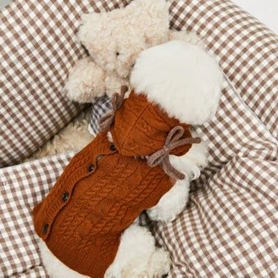 ルイスドッグ louisdog Mocha Mousse Cashmere Balaclava【小型犬 犬用 帽子 被り物 防寒 防風 セレブ】