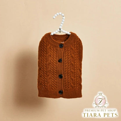 ルイスドッグ louisdog Mocha Mousse Cashmere Cardigan【小型犬 犬服 トップス カーディガン アウター ニット セレブ】