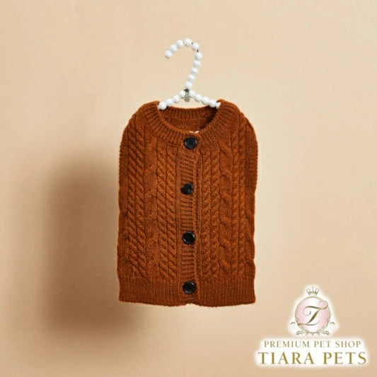 ルイスドッグ louisdog Mocha Mousse Cashmere Cardigan【小型犬 犬服 トップス カーディガン アウター ニット セレブ】