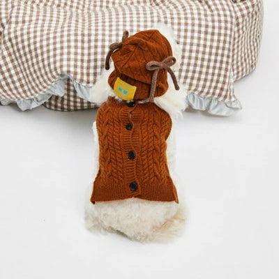 ルイスドッグ louisdog Mocha Mousse Cashmere Cardigan【小型犬 犬服 トップス カーディガン アウター ニット セレブ】