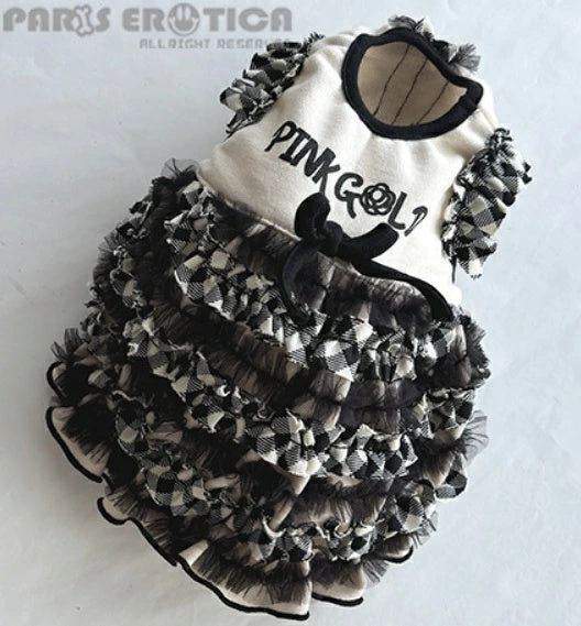 パリエロ PARIERO PINK GOLD Ruffle Dress [数量限定]【小型犬 犬服 ワンピース ドレス スカート セレブ】