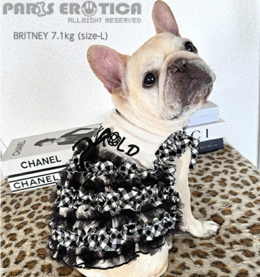 パリエロ PARIERO PINK GOLD Ruffle Dress [数量限定]【小型犬 犬服 ワンピース ドレス スカート セレブ】