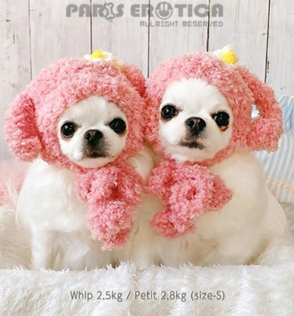 パリエロ PARIERO MM風ニットお帽子 [受注限定]【小型犬 犬用 帽子 ニット帽 セレブ】