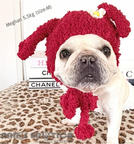 パリエロ PARIERO MM風ニットお帽子 [受注限定]【小型犬 犬用 帽子 ニット帽 セレブ】