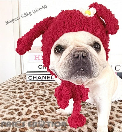 パリエロ PARIERO MM風ニットお帽子 [受注限定]【小型犬 犬用 帽子 ニット帽 セレブ】