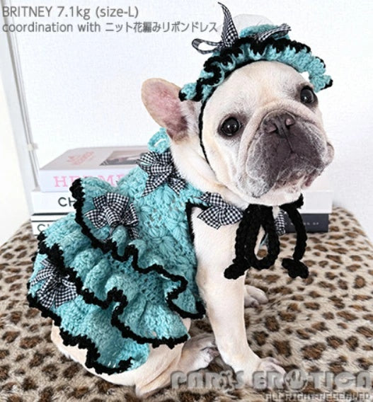 パリエロ PARIERO ニットヘッドドレス #2 [受注限定]【小型犬 犬用 帽子 ニット帽 セレブ】