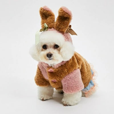 ルイスドッグ louisdog Bunny Hoody/Blush【小型犬 犬用 トップス アウター コート セレブ】