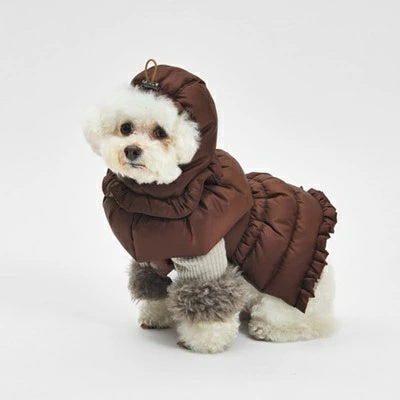 ルイスドッグ louisdog Choco Balaclava Down Jacket【小型犬 犬用 アウター ダウン ジャケット コート セレブ】