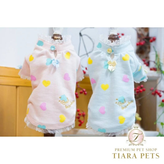 ブルブブ BUL BU-BU カラフルハートTee【小型犬 犬服 トップス Tシャツ セレブ】