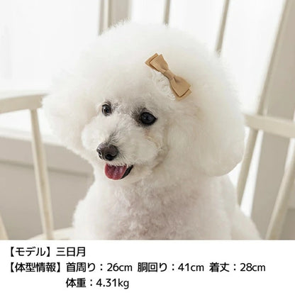 アントゥトゥ Un TouTou レース付きサテンリボン Free【小型犬 犬用 ヘアアクセサリー セレブ】