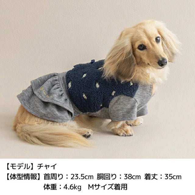 アントゥトゥ Un TouTou ボアベストワンピ【小型犬 犬服 ワンピース スカート ドレス セレブ】