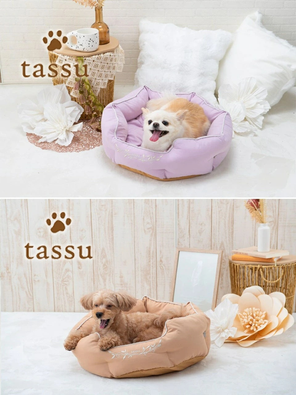 タッス tassu 丸型ベッド プレミアムサテン ペットベッド【小型犬 犬用 丸型 ベット ペットグッズ】