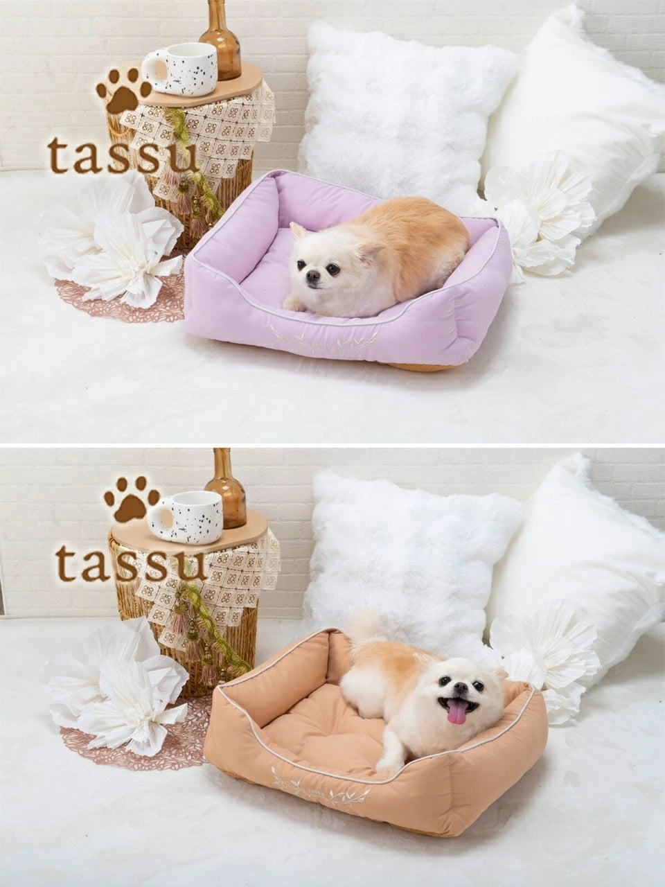 タッス tassu スクエアベッド プレミアムサテン ペットベッド【小型犬 犬用 四角 ベット ペットグッズ】