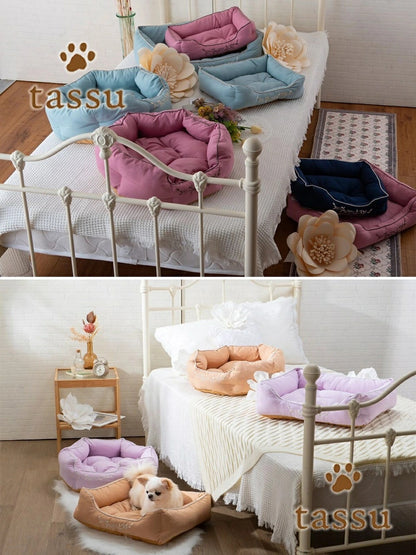タッス tassu スクエアベッド プレミアムサテン ペットベッド【小型犬 犬用 四角 ベット ペットグッズ】