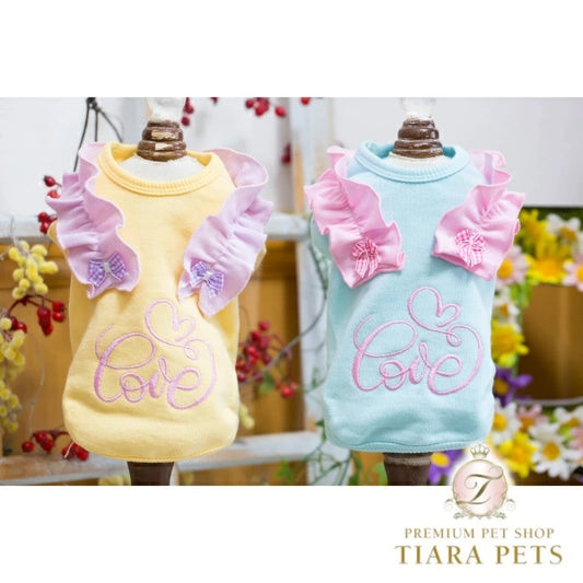ブルブブ BUL BU-BU LOVE パフスリーブTee【小型犬 犬服 トップス Tシャツ セレブ】